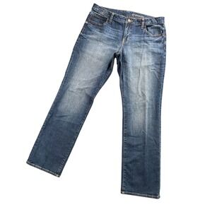 Gap Premium Curvy Straight Y2K Jeans Women 14/32R True Blue Mid Rise Indie Denim